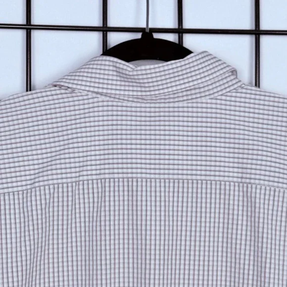 Canali Brushed Button Down Shirt Mens 44-17 1/2 Cream Red Check Business Italy - Picture 2 of 11